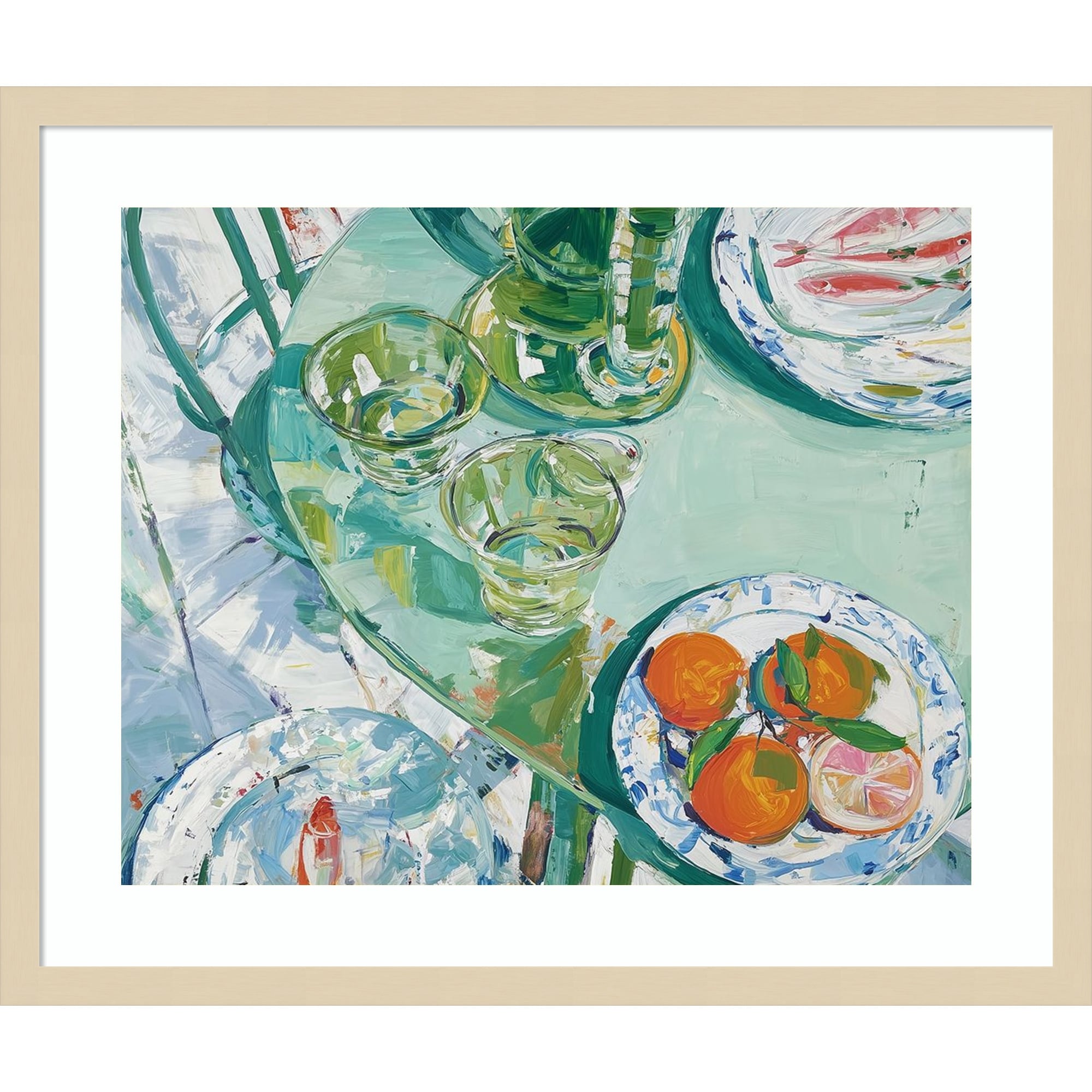 Greentable No. 2 By Paula Freeman Wood Framed Wall Art Print