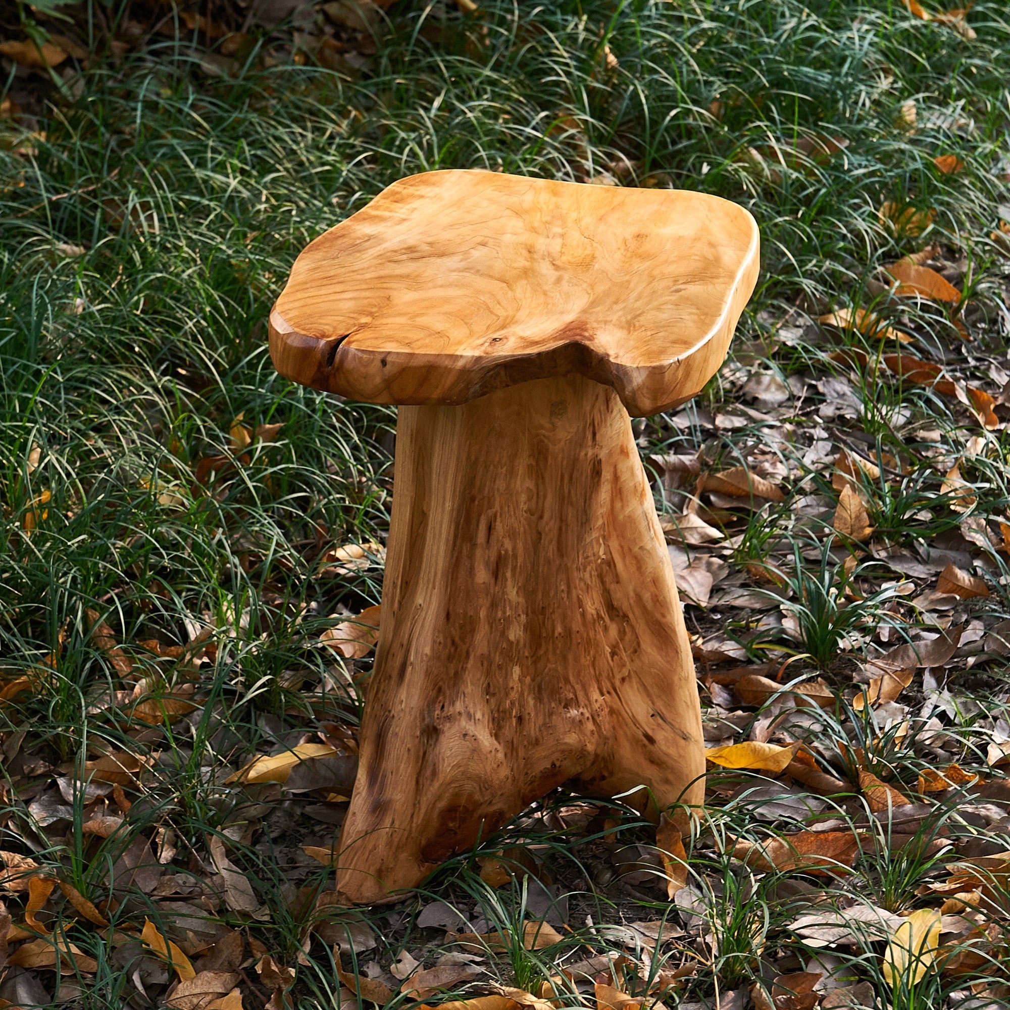 Greenage Cedar Roots Natural Flower Stand Reclaimed Woods End Table