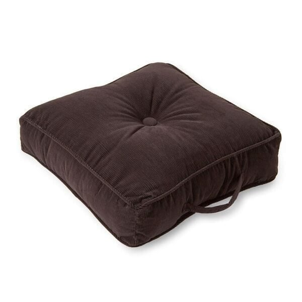 Greendale Home Fashions Ribbed Microfiber 20 Inch Charcoal Square Floor Pillow