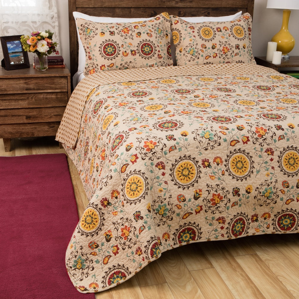 Greenland Home Andorra Oversized Reversible Cotton Quilt Set