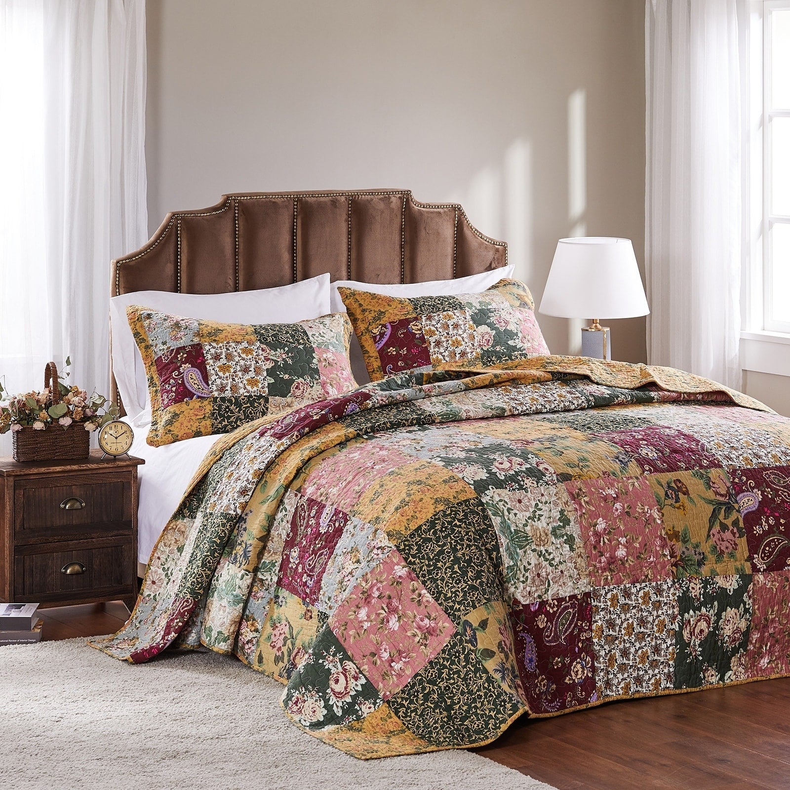 Greenland Home Fashions Antique Chic 3 Piece Cotton Bedspread Set