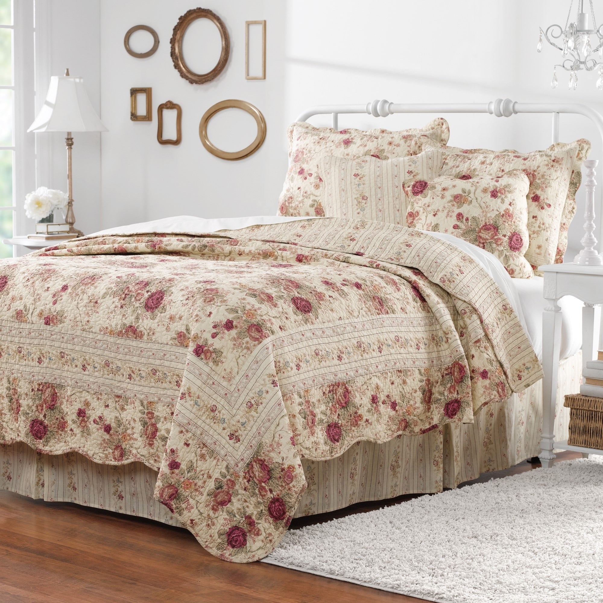 Greenland Home Fashions Antique Rose 3 Piece Quilt Set