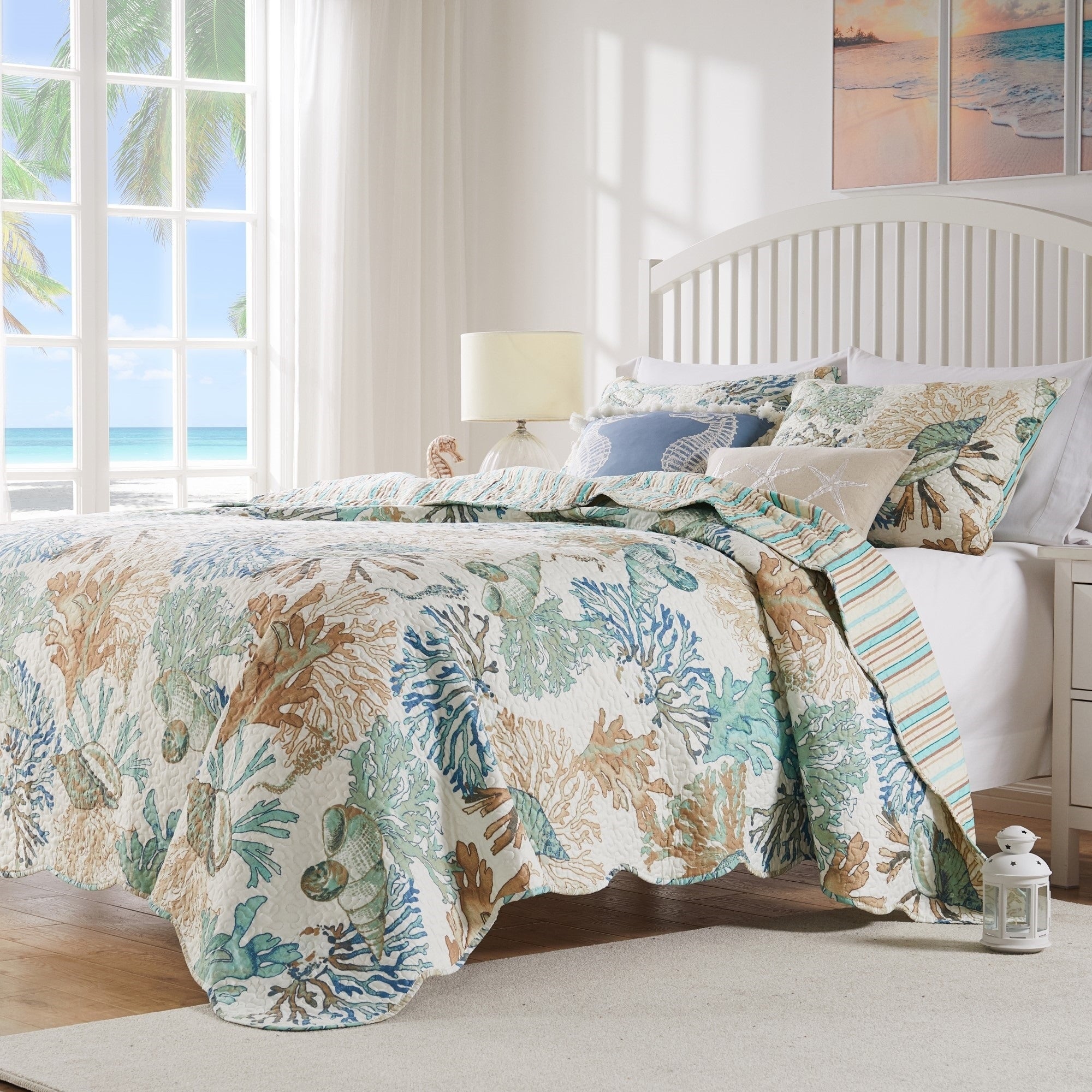 Barefoot Bungalow Atlantis Reversible Coastal Quilt Set