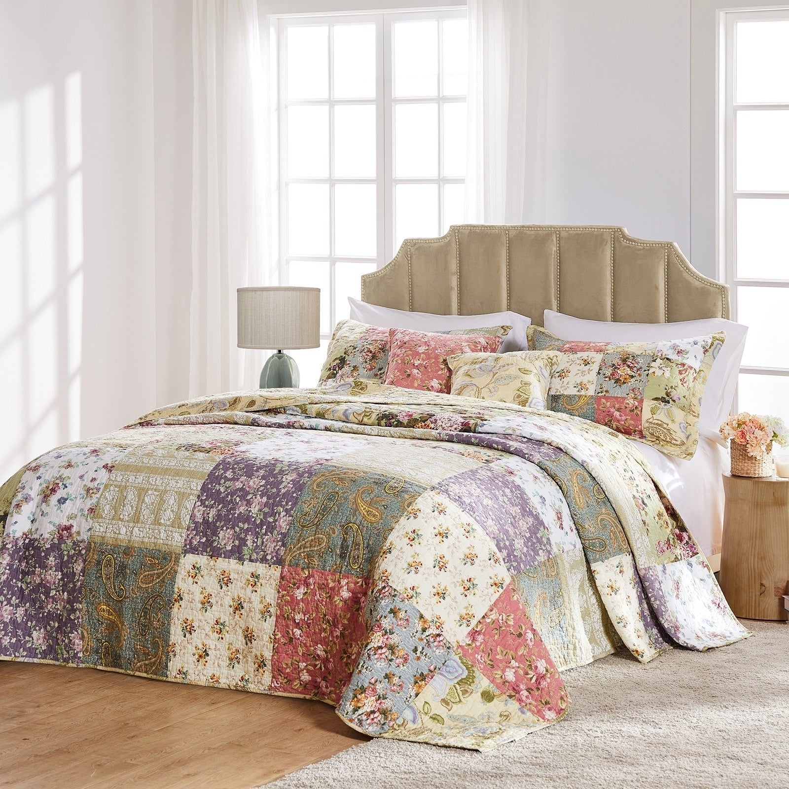 Greenland Home Fashions Blooming Prairie 3 Piece Bedspread Set