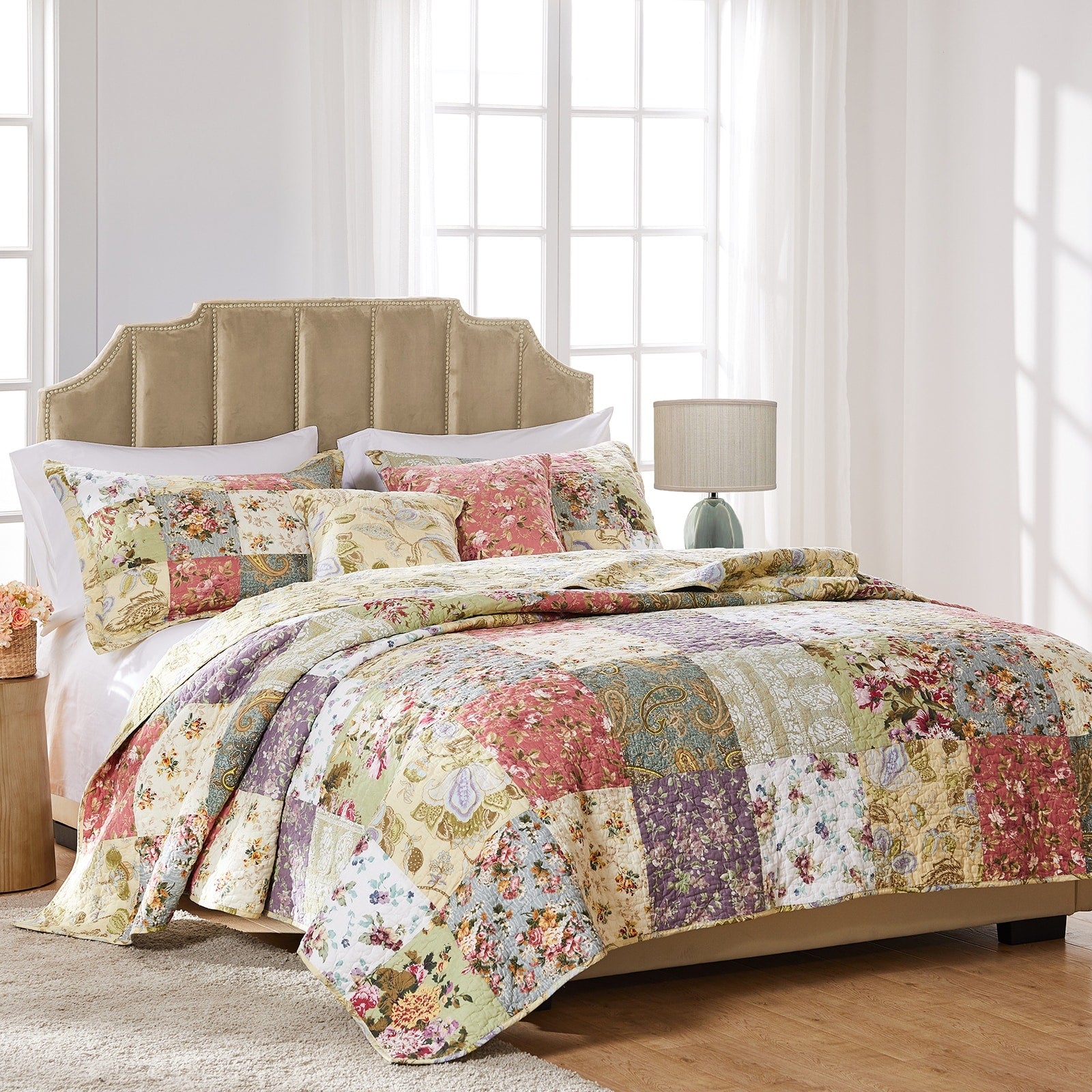 Greenland Home Fashions Blooming Prairie 3 Piece Quilt Set