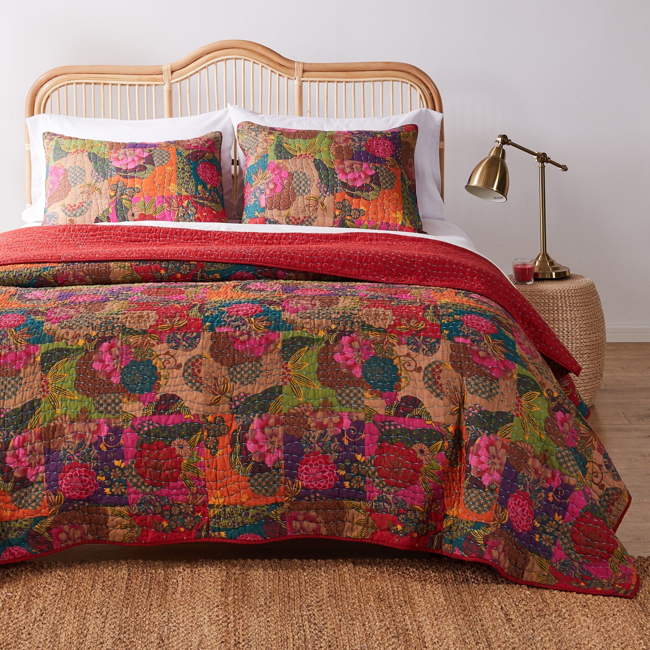 Greenland Home Jewel Oversized Reversible 3 Piece Quilt Set