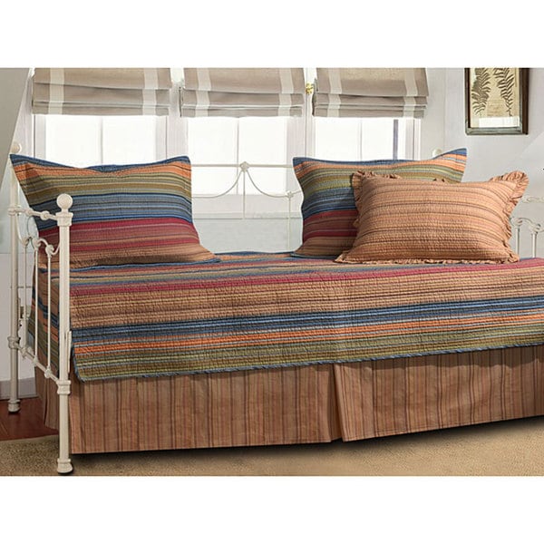 Greenland Home Fashions Katy 5 Piece Striped Cotton Microfiber Polyester Daybed Set