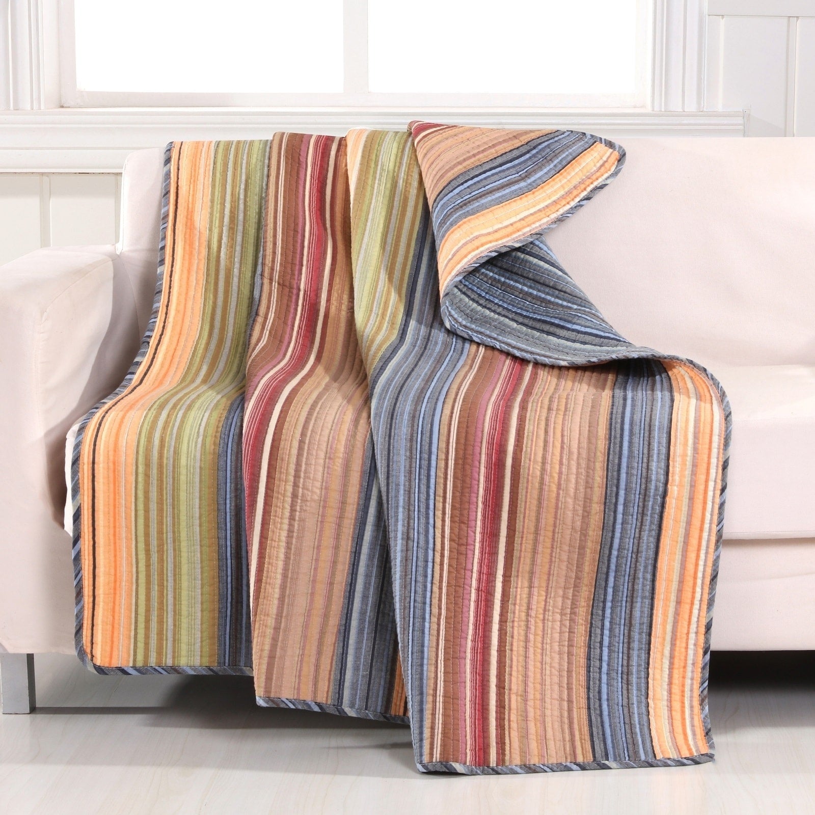 Greenland Home Fashions Katy Multicolored Quilted Throw