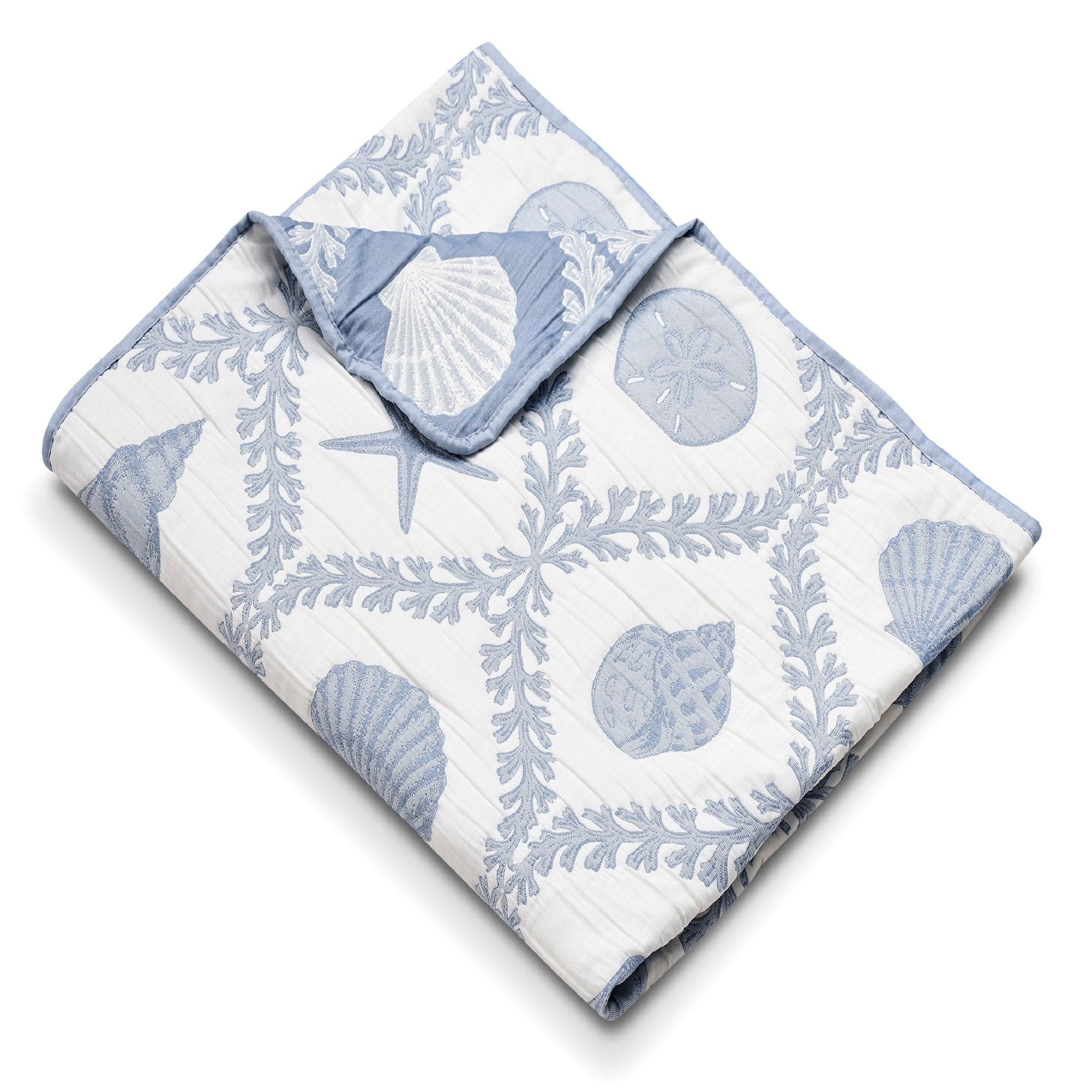 Greenland Home Fashions Laguna Seashells Reversible Matelass Throw