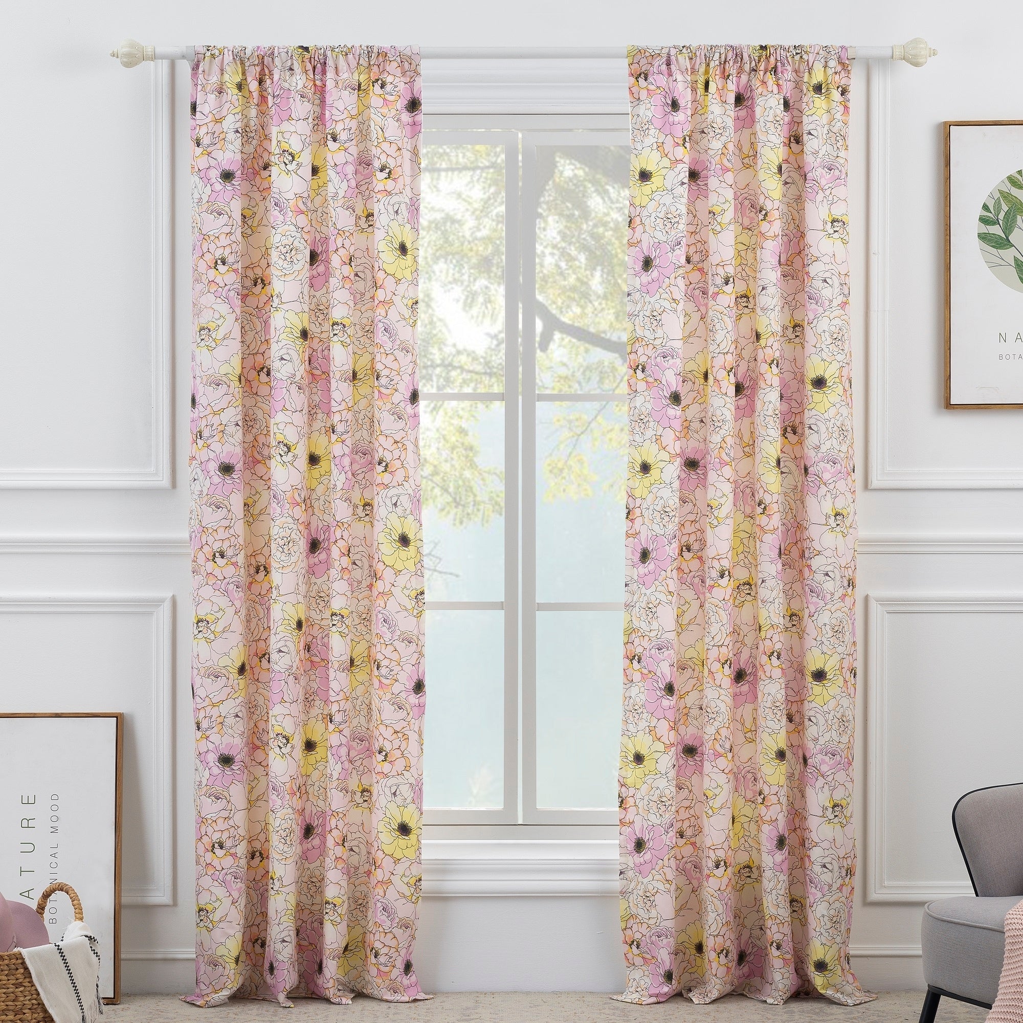 Greenland Home Fashions Misty Bloom 4 Piece Curtain Panel Set