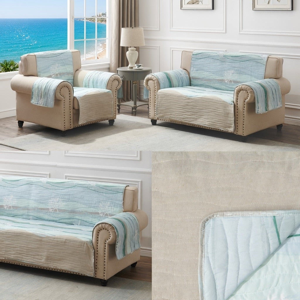 Greenland Home Fashions Oceanside Reversible Pet Friendly Slipcover Furniture Protector