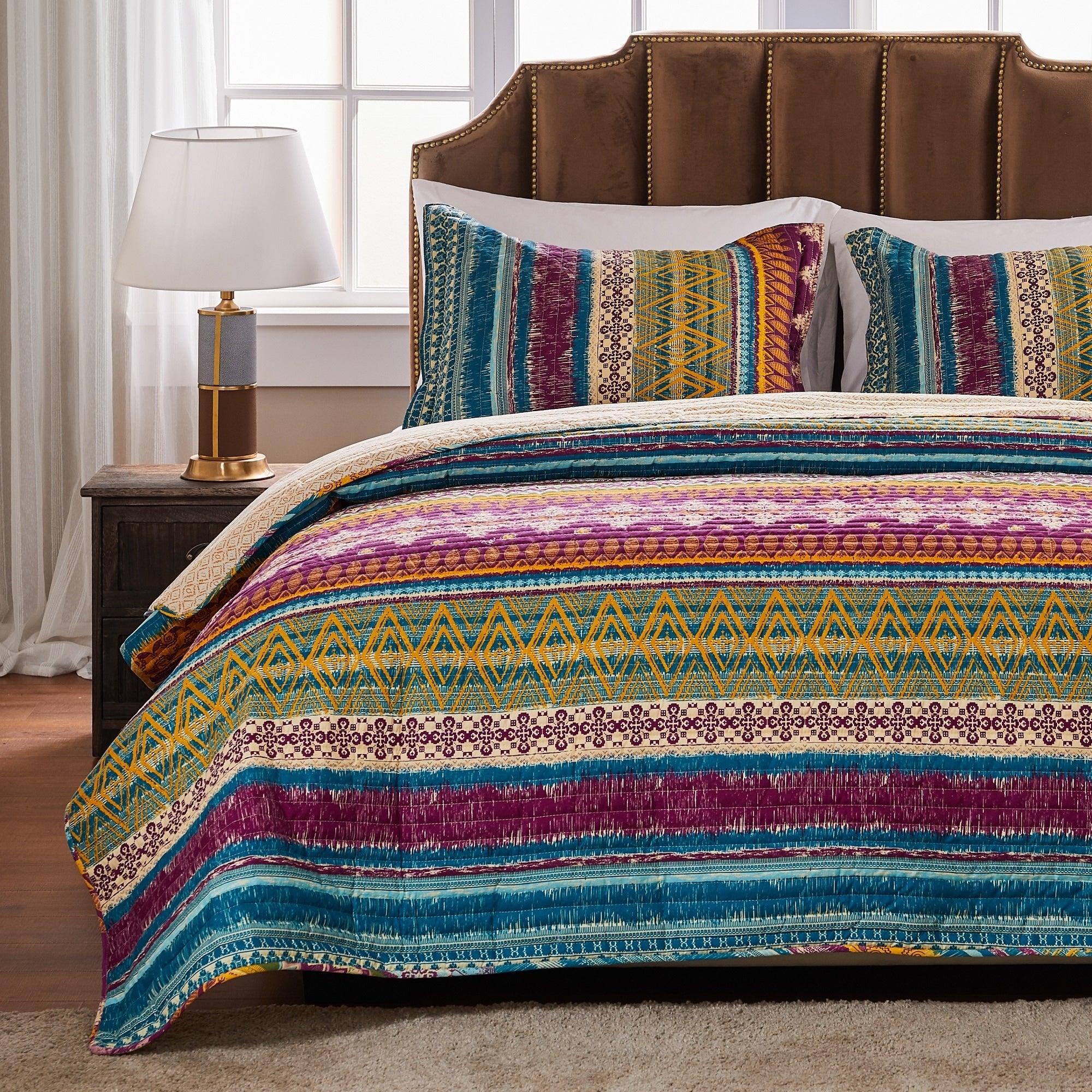 Greenland Home Fashions Southwest Boho Cotton 3 Piece Quilt Set