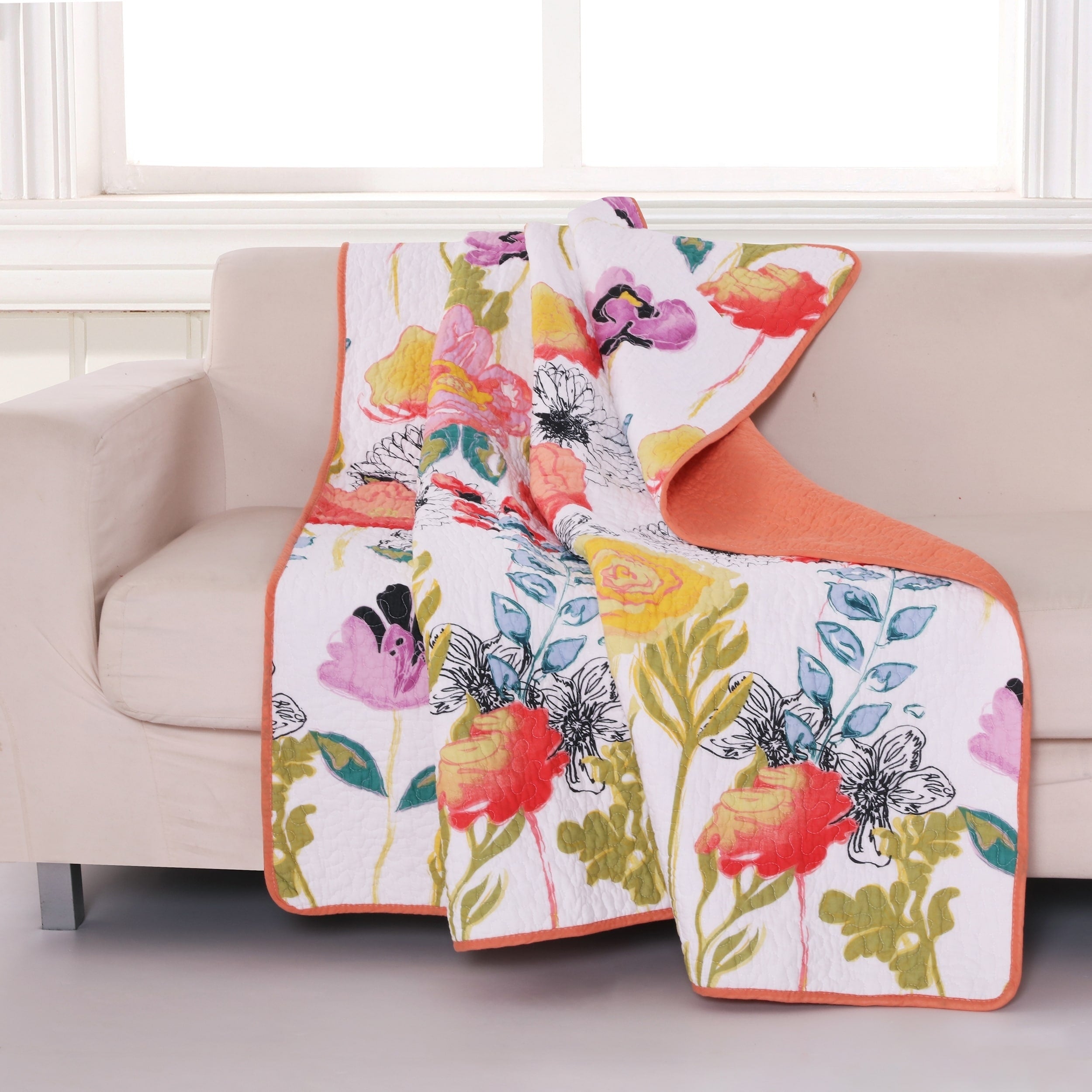 Greenland Home Fashions Watercolor Dream Quilted Cotton Throw