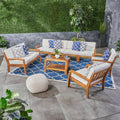 Grenada Outdoor Acacia Wood Sectional Sofa Set With Cushions By Christopher Knight Home