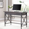 Grey 1 Drawer Metal And Wood Writing Computer Desk