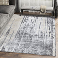 Grey Beige Abstract Drip Paint Area Rug N A