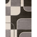 Grey Black White Mid Century Geometric High Traffic Rug