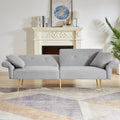 Grey Convertible Sofa Loveseat Sleeper Sofa Couch With Reclining Backrest Sofa Bed Upholstered Sofa With Pillows