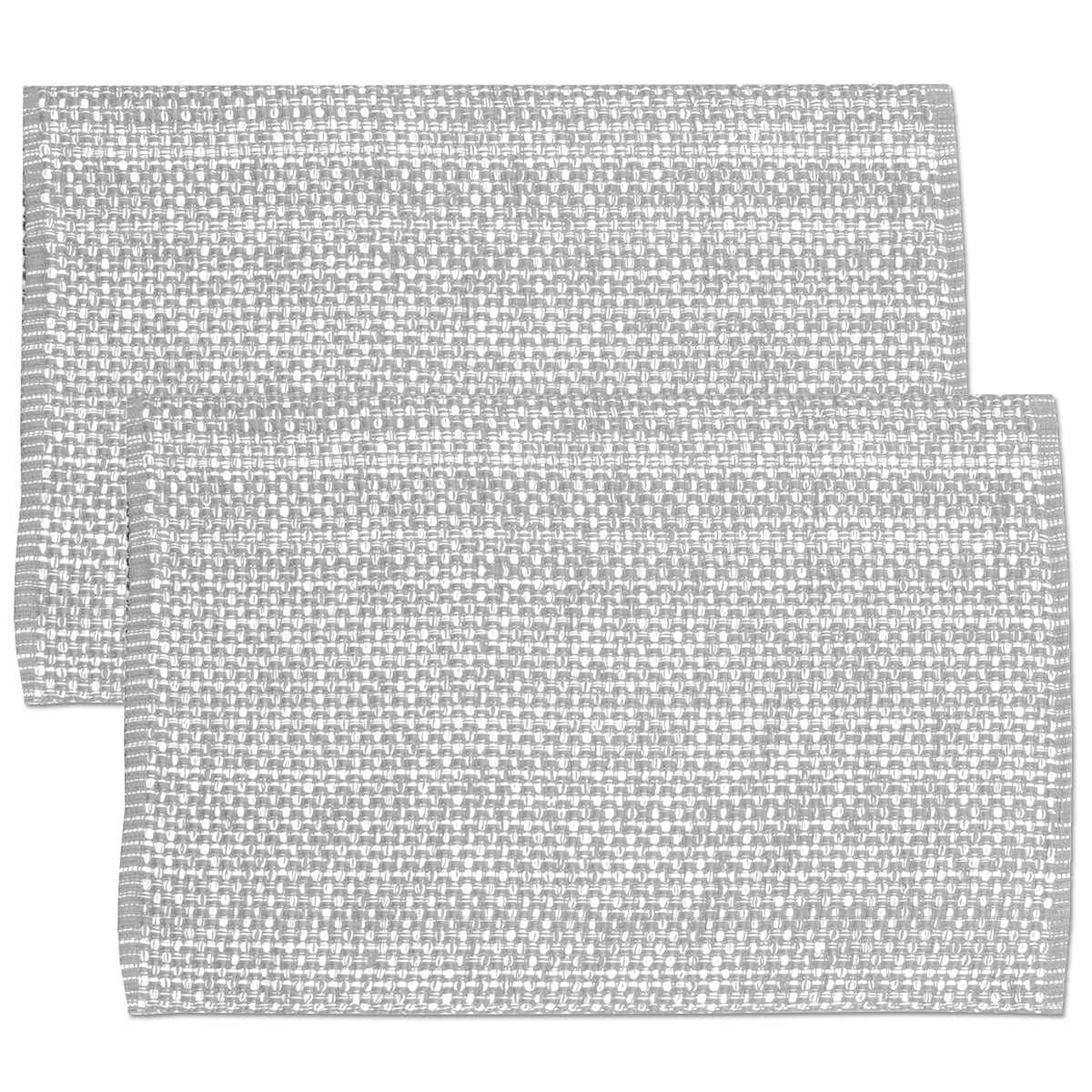 Grey Cotton Two Tone Placemats Set Of 2 4 Or 6
