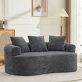 Grey Curved Loveseat 2 Seater Sofa Couch Minimalist Sleeper Sofa Couch With Pillows For Living Room