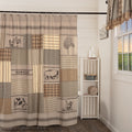 Grey Farmhouse Bath Miller Farm Shower Curtain Rod Pocket Cotton Nature Print Stenciled Chambray