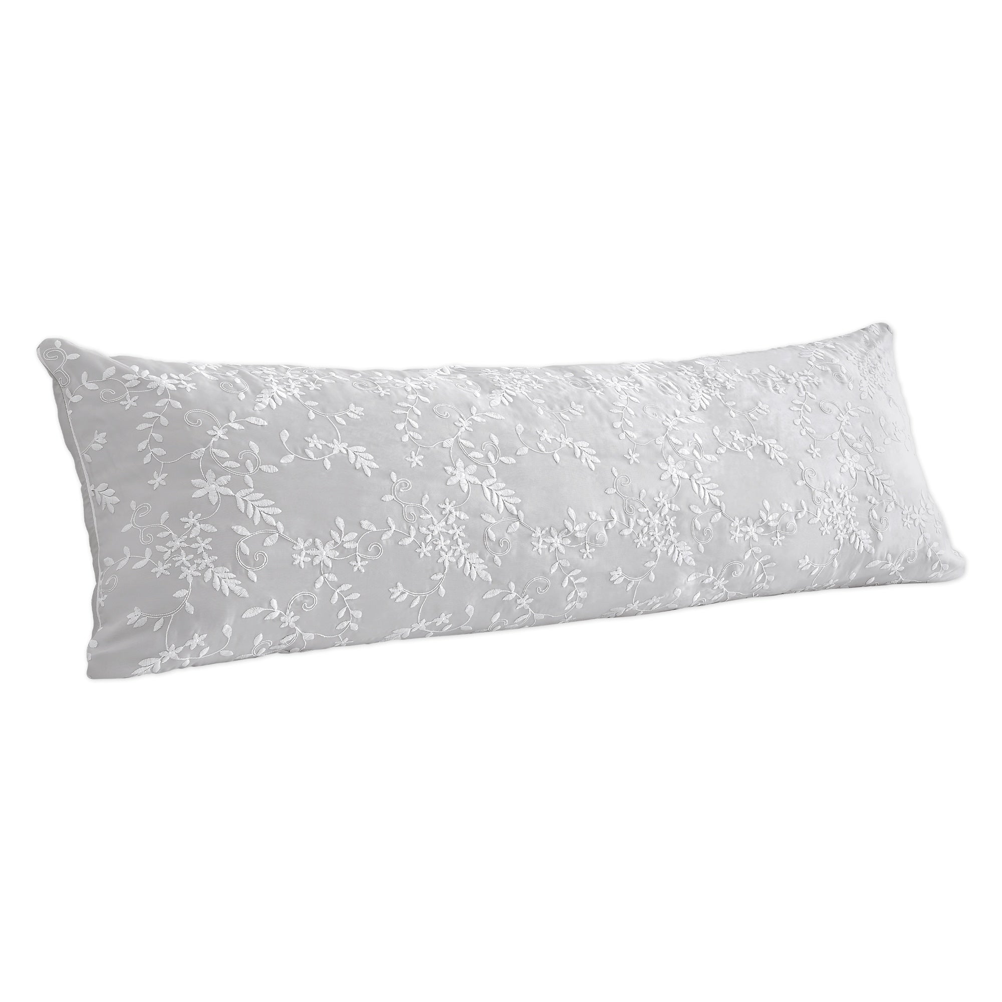 Grey Floral Vintage Lace Body Pillow Case Pillow Not Included Gray Luxurious Elegant Princess Boho Shabby Chic Luxury Flower