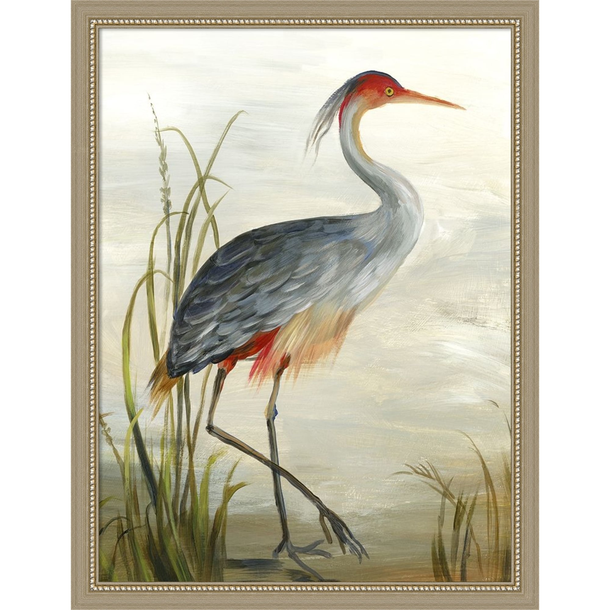 Grey Heron By Aimee Wilson Framed Mounted Canvas Wall Art Print