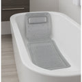 Grey Non Slip Full Body Bath Mat With Pillow For Bathtub 14 X 50