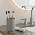 Padang Bamboo Bath Accessory Set 7 Pieces Grey Brown