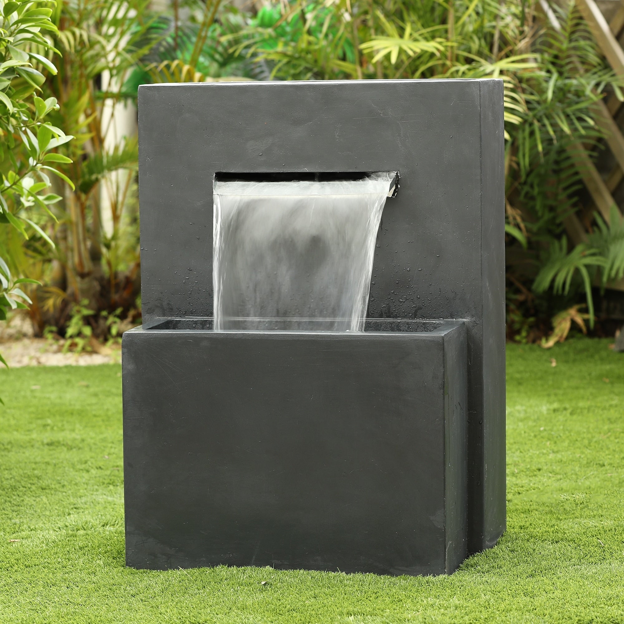 Cement Modern Rectangular Outdoor Fountain