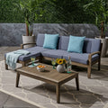 Grey Sturdy Balcony Sofa Set 3 Seater Sofa With Ottoman L Shaped Sectional Sofa Couch Chat Set With Coffee Table