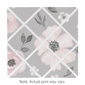 Grey Watercolor Floral 13 Inch Fabric Memory Photo Bulletin Board Blush Pink Gray White Shabby Chic Rose Flower Farmhouse