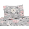 Grey Watercolor Floral Collection 3 Piece Twin Sheet Set Blush Pink Gray And White Shabby Chic Rose Flower Farmhouse