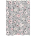 Grey Watercolor Floral Collection Bathroom Fabric Bath Shower Curtain Blush Pink Gray White Shabby Chic Rose Flower Farmhouse