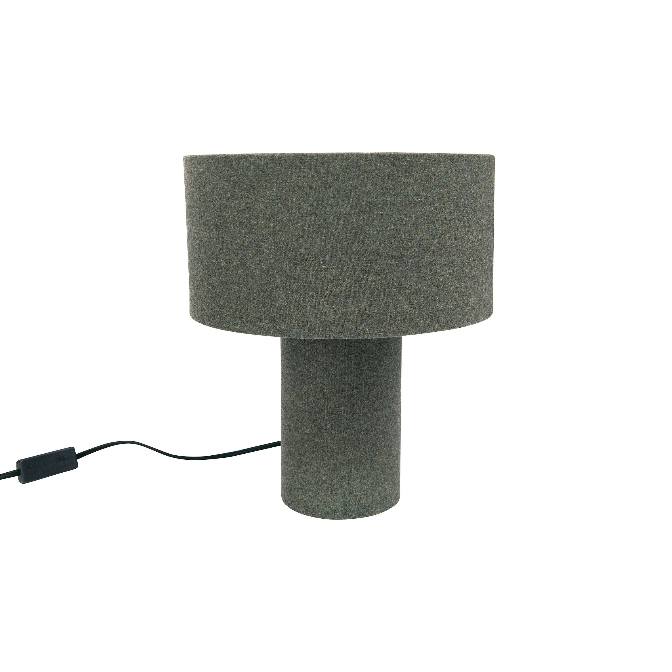 Grey Wool Blend Table Lamp With Matching Shade Set Of 2 Lamps