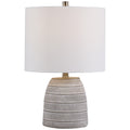 Grey And White Etching 1 Light Table Lamp