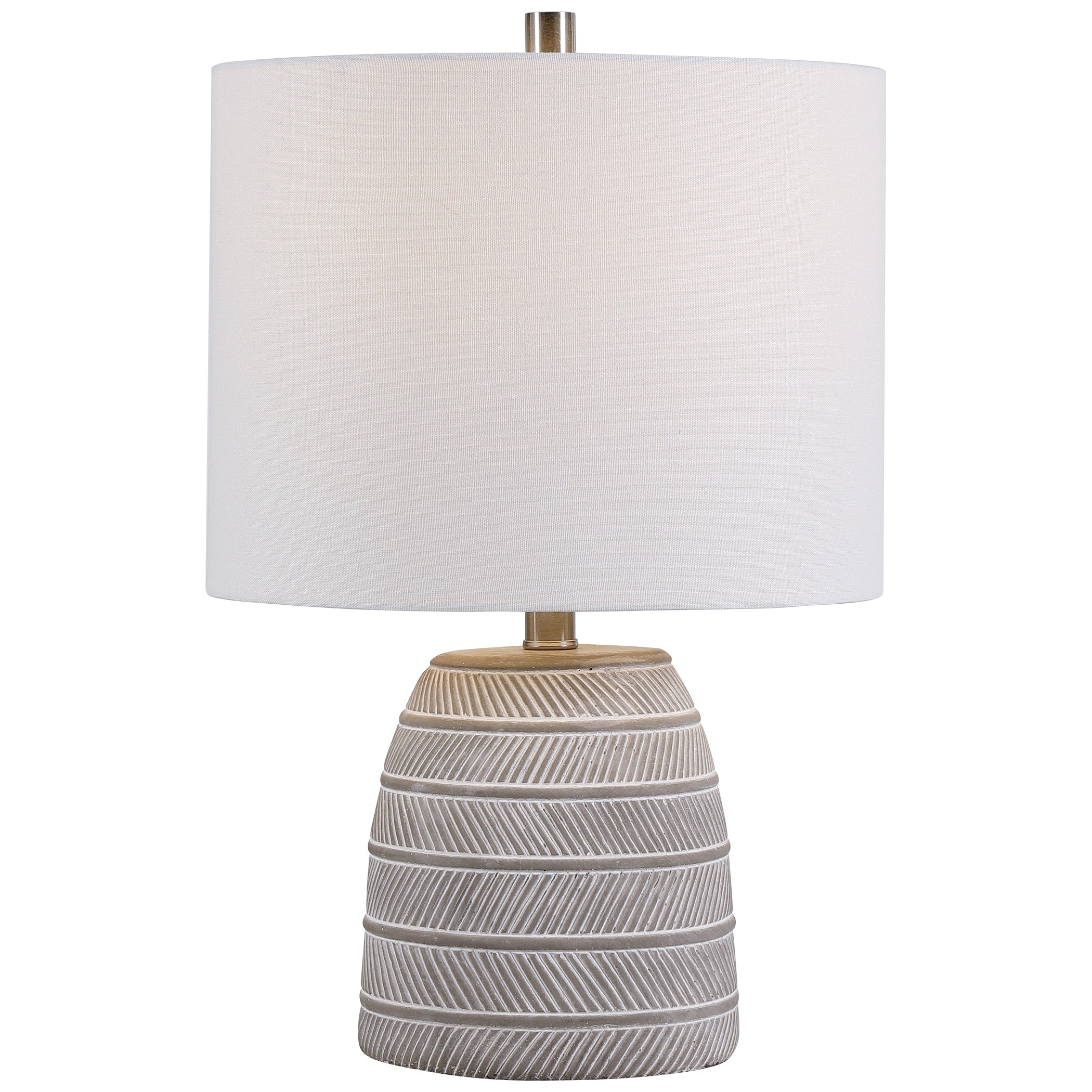 Grey And White Etching 1 Light Table Lamp