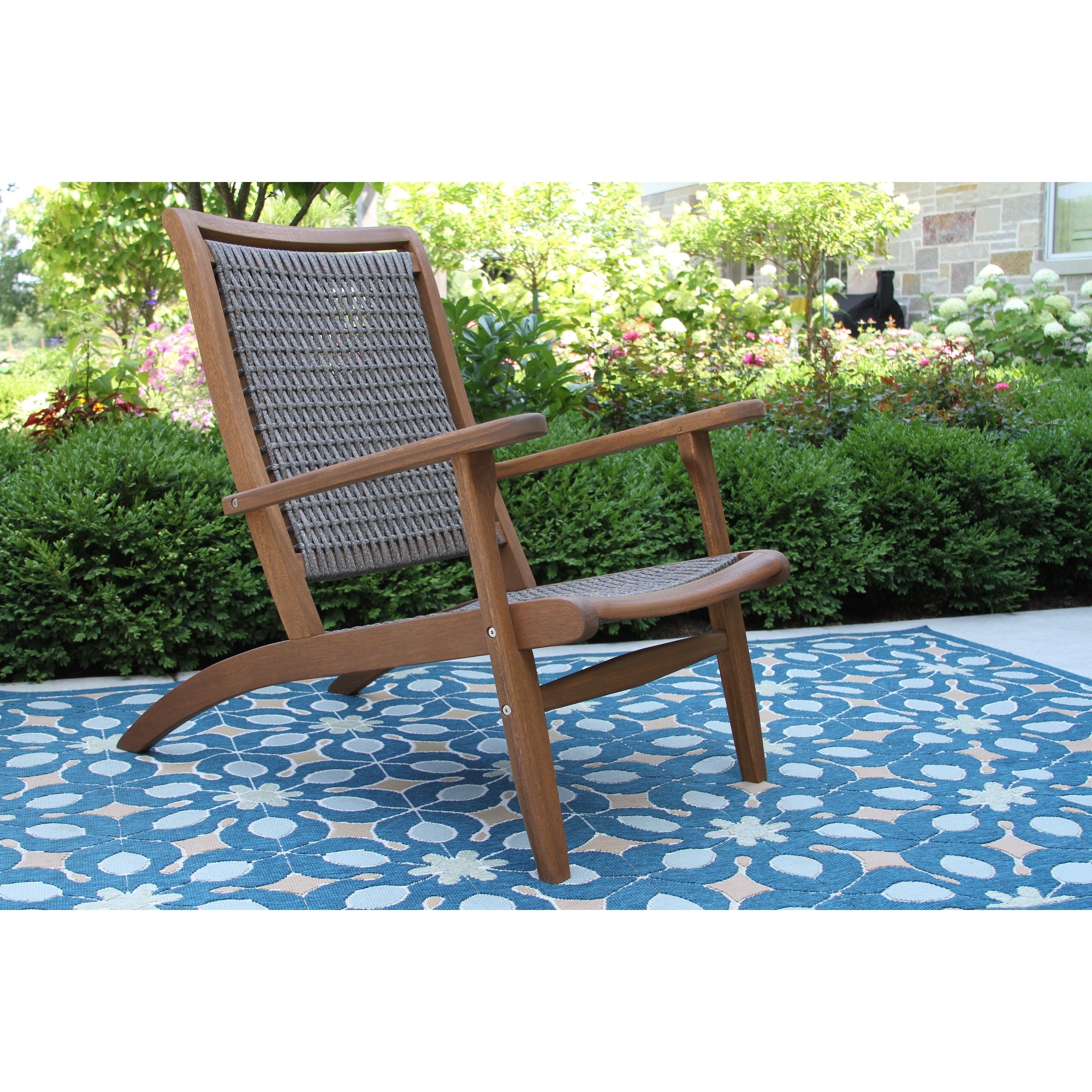 Grey And Wicker Eucalyptus Lounger