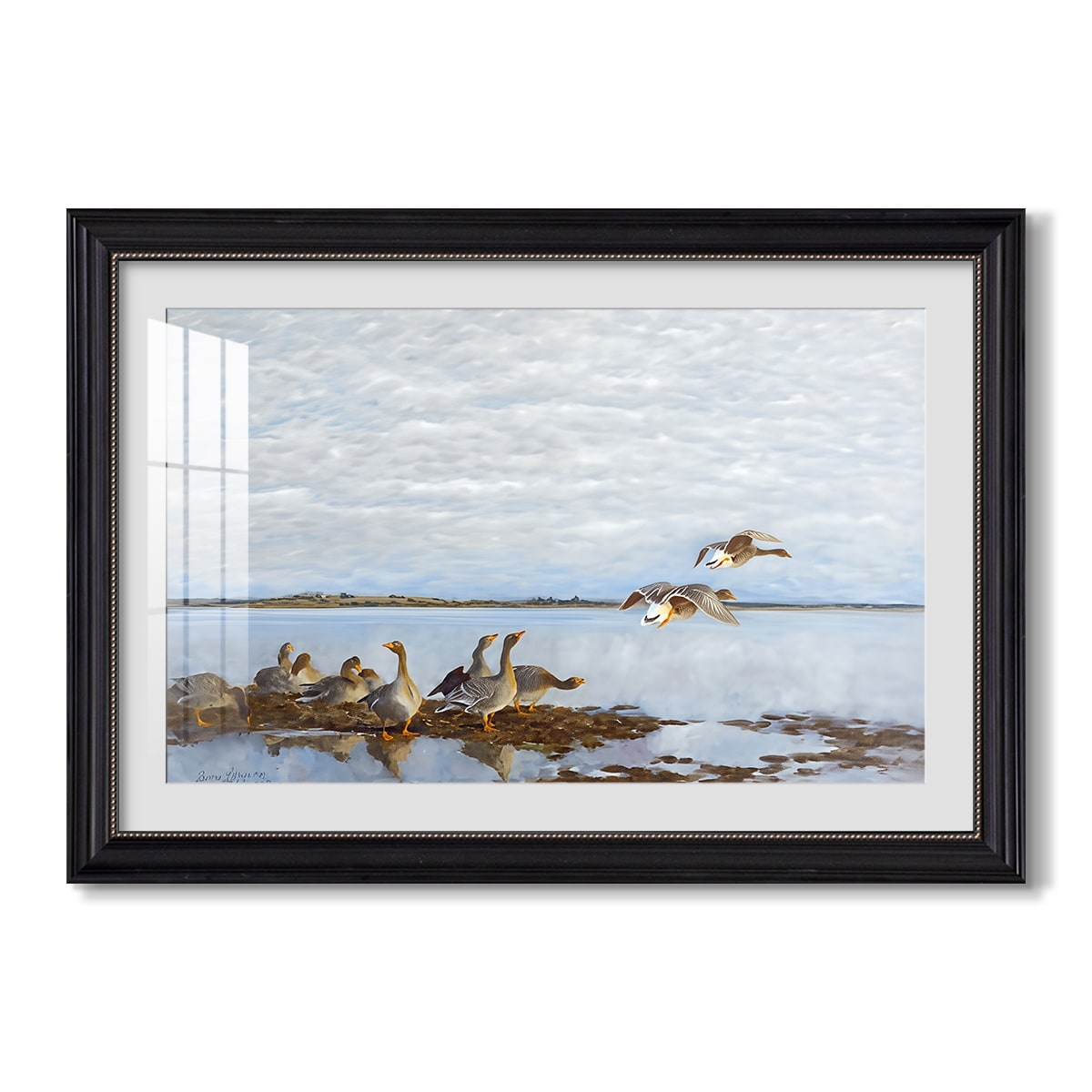 Greylag Geese 1922 Bruno Liljefors Custom Framed Print