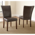 Greyson Living Hampton Brown Bonded Leather Dining Chair With Memory Foam Seat Set Of 2
