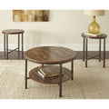 Greyson Living Sonoma Distressed Brown Laminate Metal 3 Piece Occasional Table Set