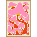 Groovy Mushrooms By Carrie Cantwell Framed Mounted Canvas Wall Art Print