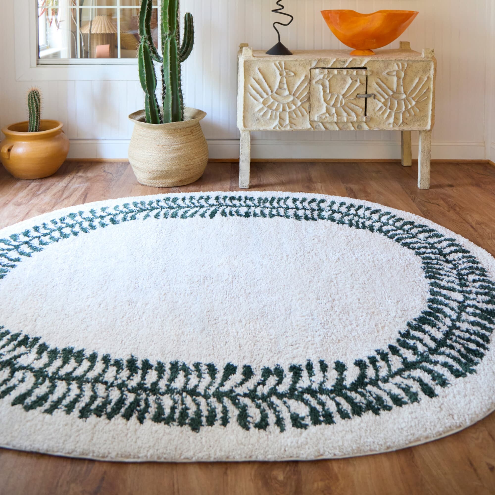 Grove Botanical Border Area Rug