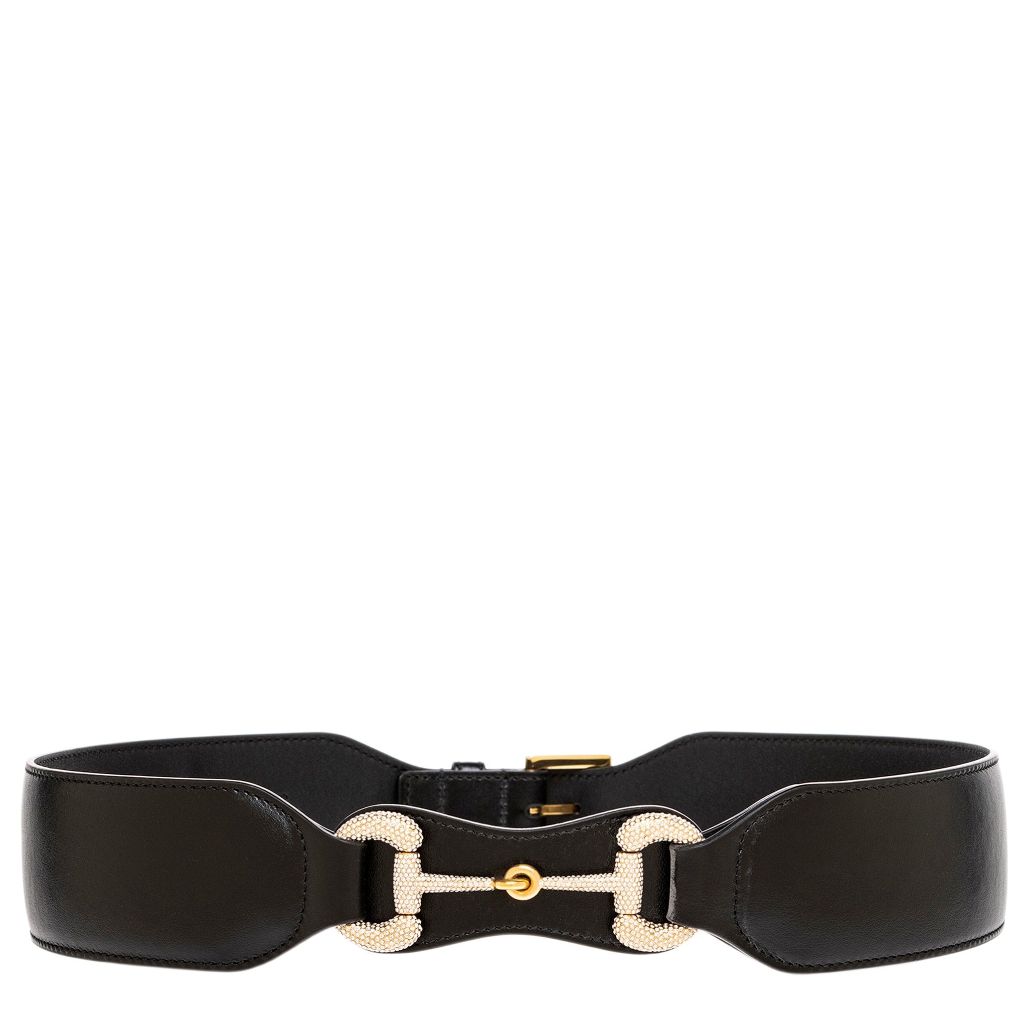 Gucci Crystal Detailed Horsebit Wide Belt