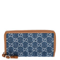 Gucci Gg Denim Zip Around Wallet