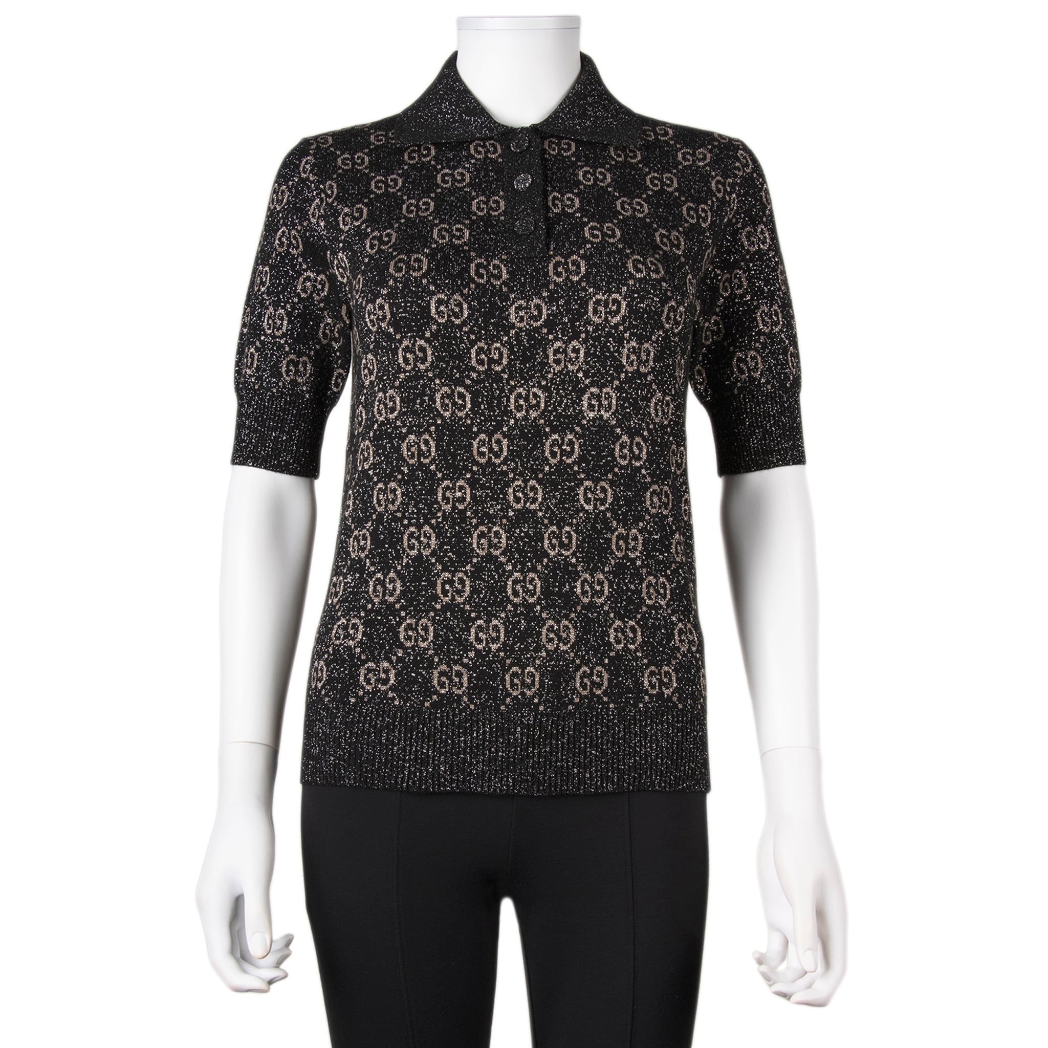 Gucci Gg Lam Jacquard Knit Polo Shirt