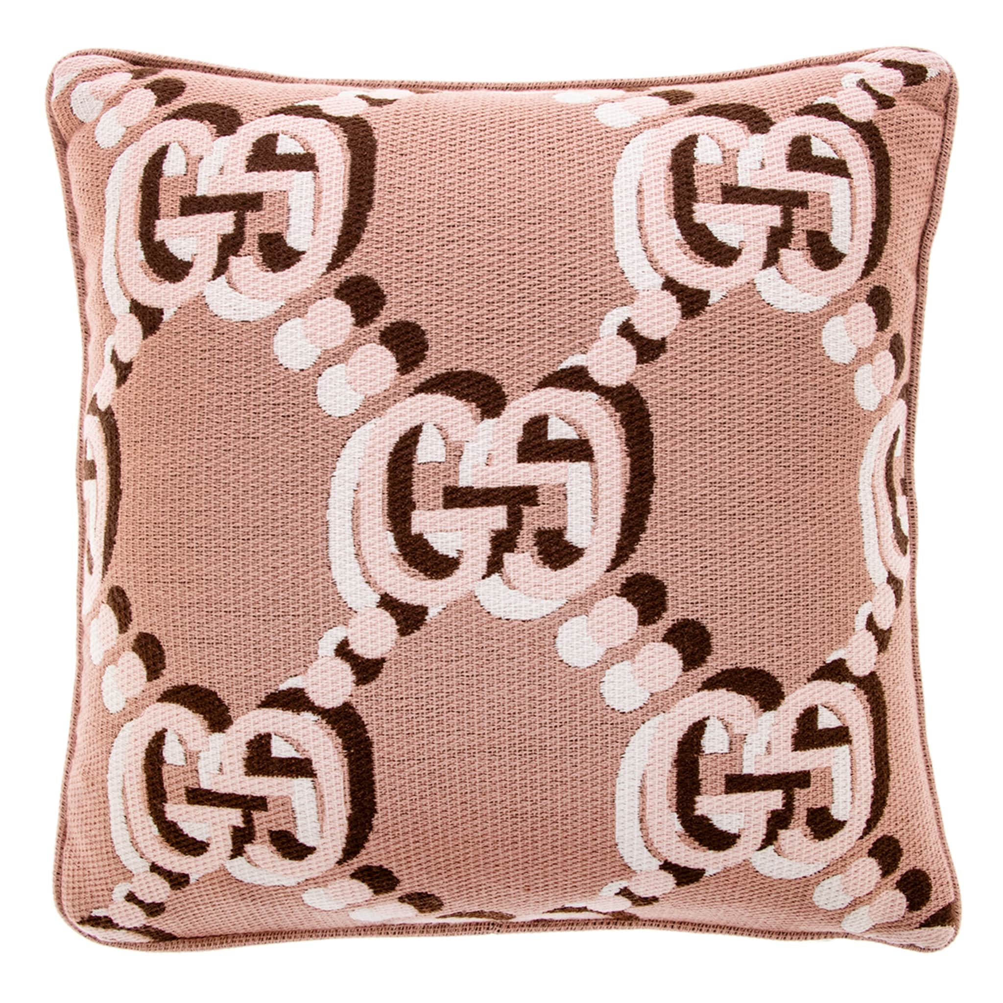 Gucci Gg Overlay Throw Pillow 17.5 X 17.5 In