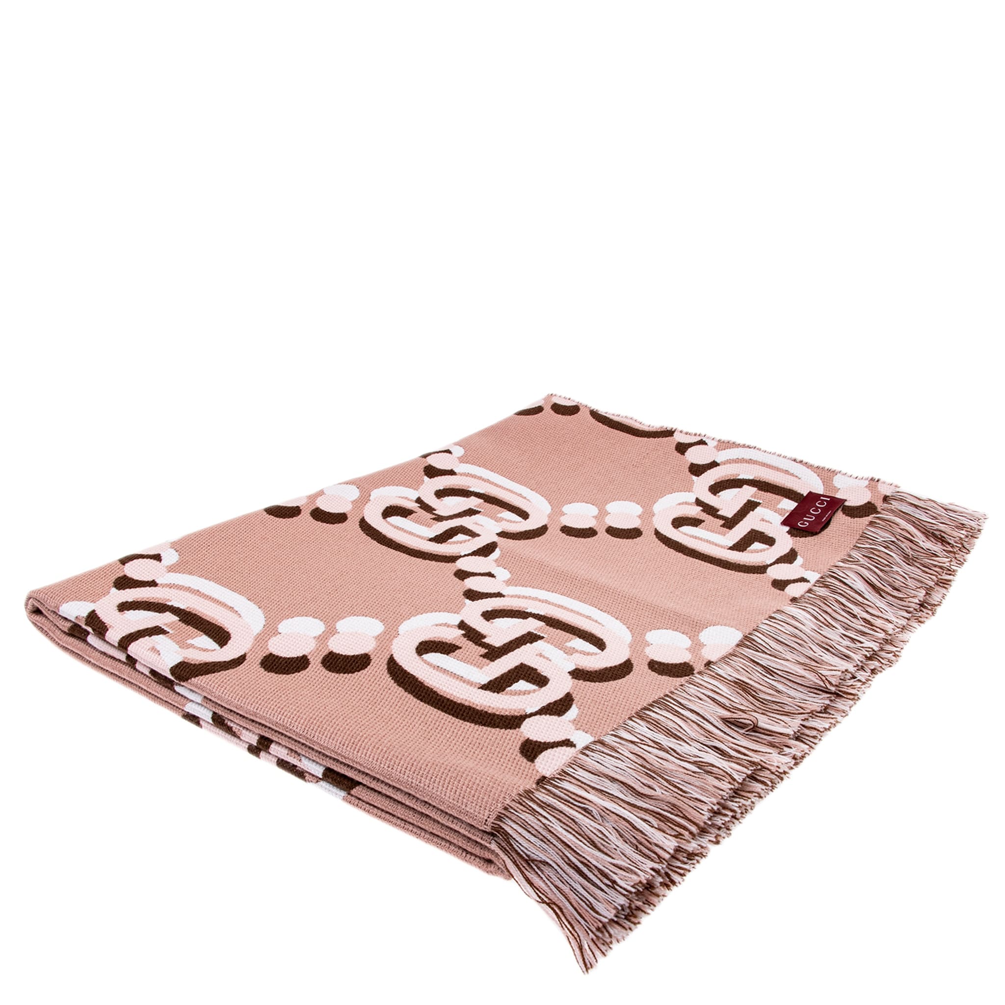 Gucci Gg Overlay Wool Blanket One Size