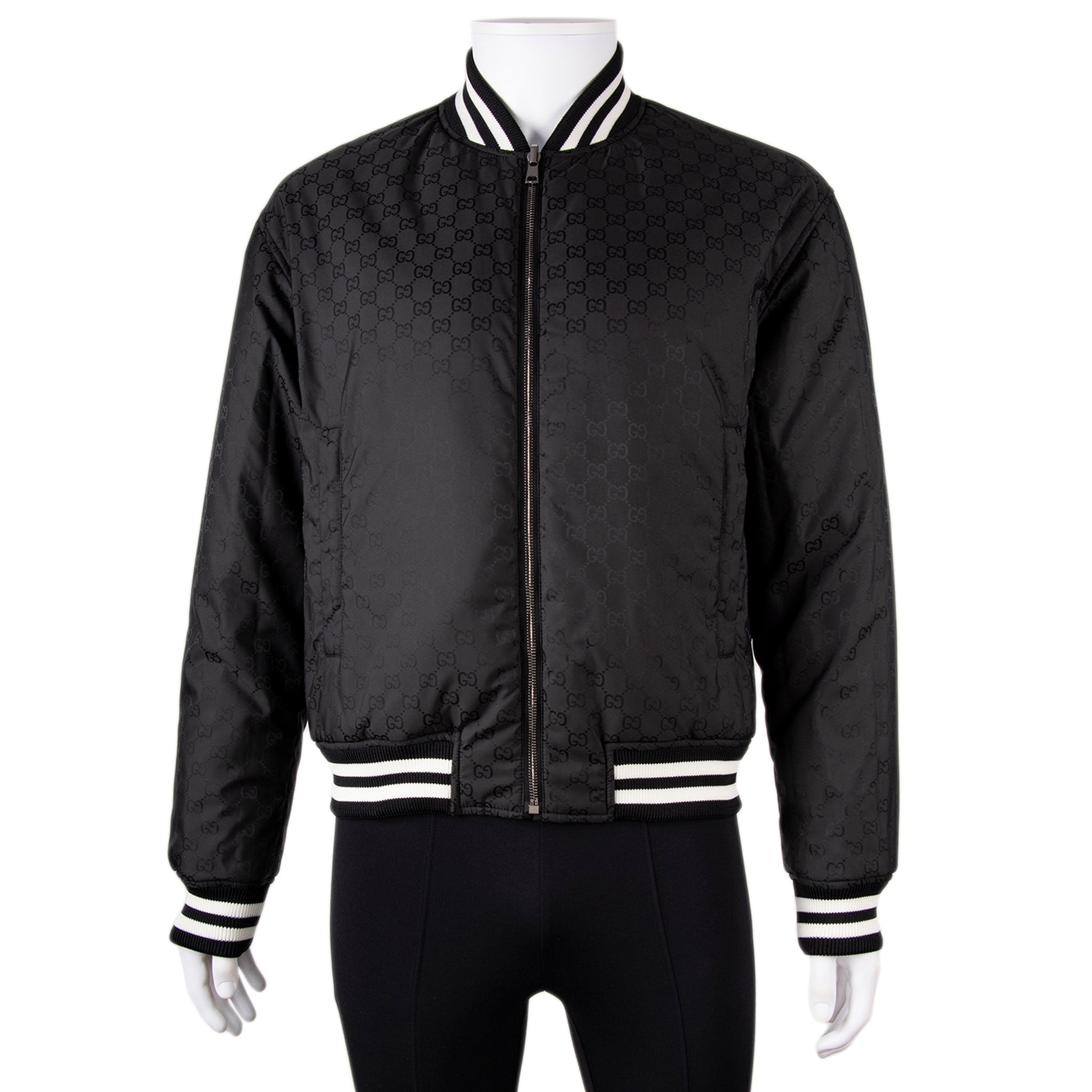 Gucci Mens Reversible Nylon Twill Zip Jacket