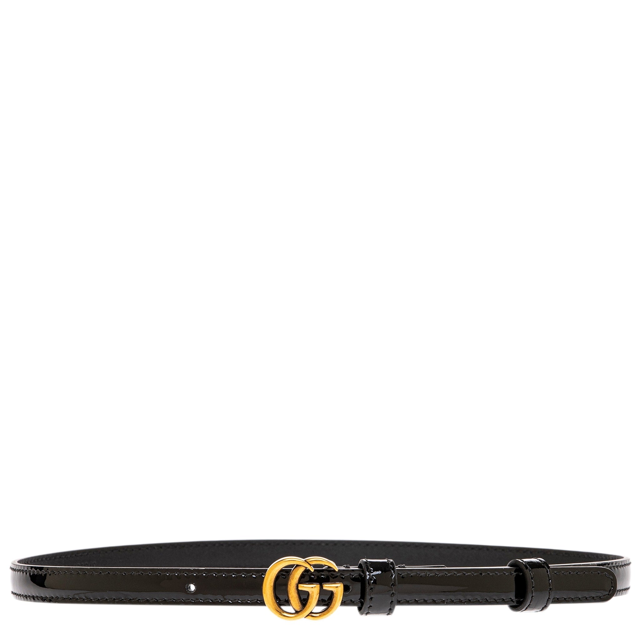 Gucci Patent Leather Gg Marmont Thin Belt 0.5 Wide